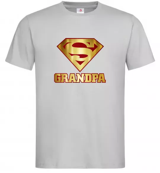 Чоловіча футболка Super grandpa Сірий фото