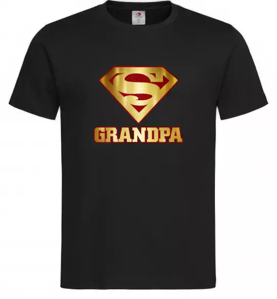 Чоловіча футболка Super grandpa Чорний фото