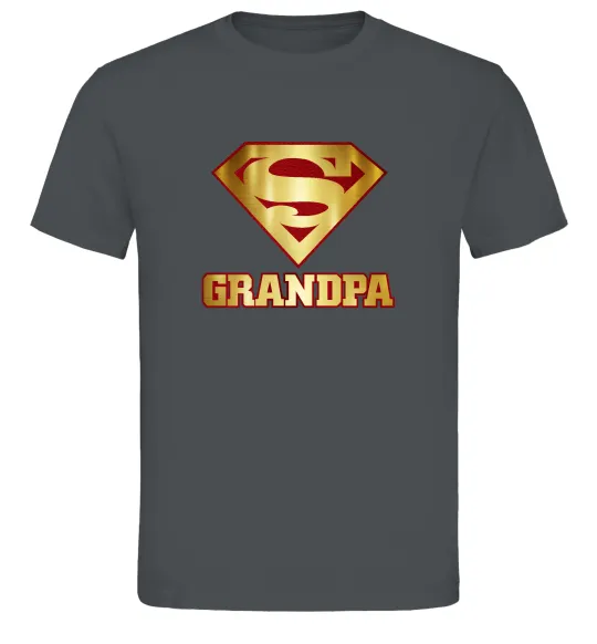 Чоловіча футболка Super grandpa Графіт фото