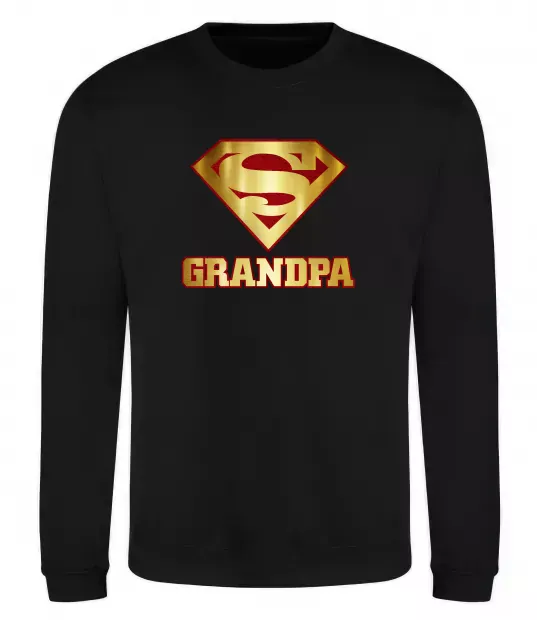 Свитшот Super grandpa Черный фото