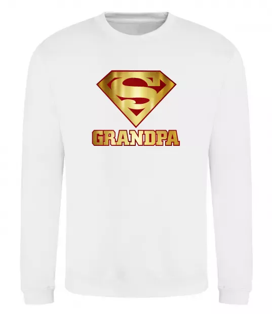 Свитшот Super grandpa Белый фото