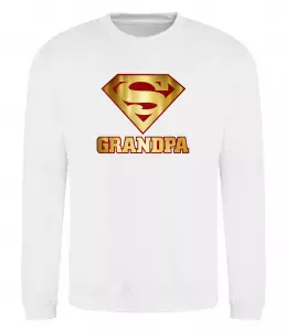 Свитшот Super grandpa Белый фото