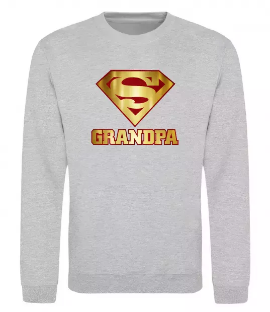 Свитшот Super grandpa Серый меланж фото
