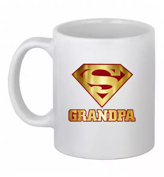 Чашка керамическая Super grandpa Белый фото
