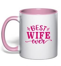 Чашка з кольоровою ручкою Best wife ever
