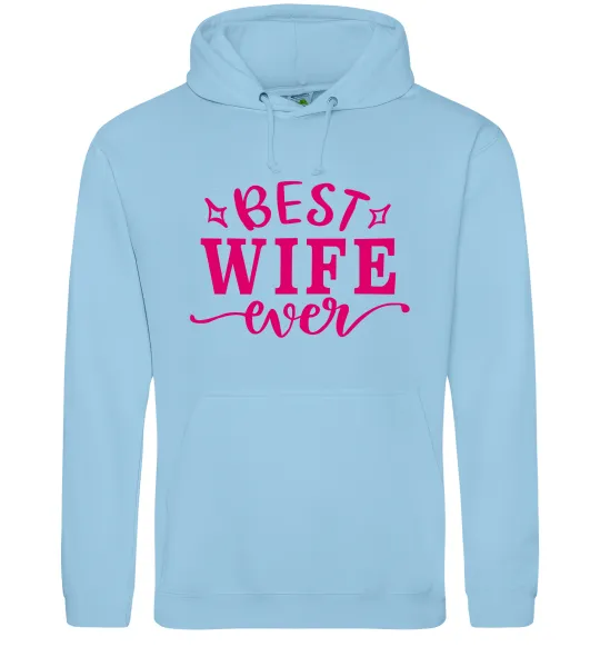 Жіноча толстовка (худі) Best wife ever Блакитний фото