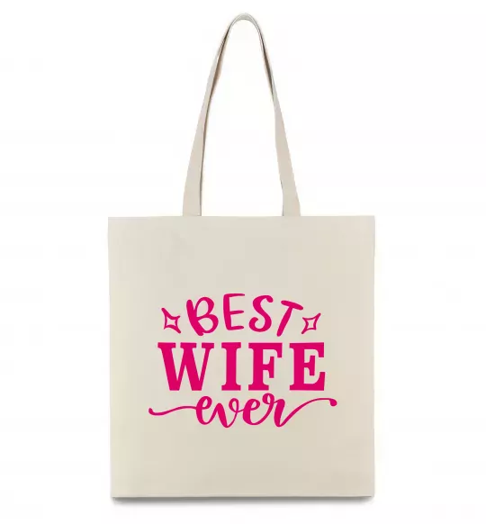 Еко-сумка Best wife ever Бежевий фото