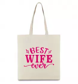 Еко-сумка Best wife ever Бежевий фото