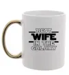 Чашка с цветной ручкой Best wife in galaxy Золото фото