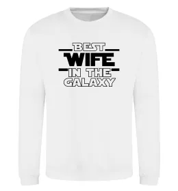 Свитшот Best wife in galaxy Белый фото