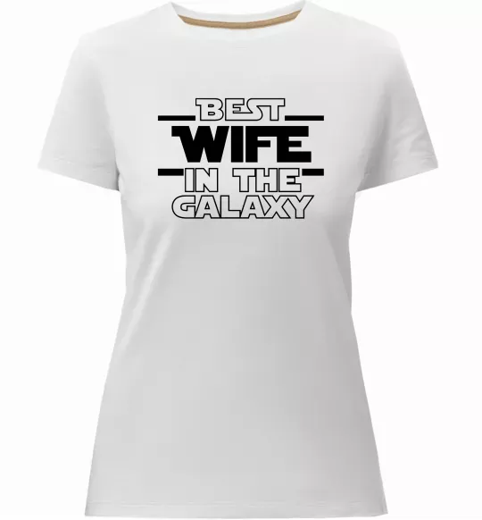 Женская премиум футболка Best wife in galaxy Белый фото