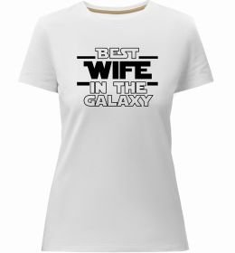 Женская премиум футболка Best wife in galaxy