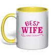 Чашка с цветной ручкой Best wife since Солнечно желтый Чашка с цветной ручкой Best wife since Солнечно желтый фото