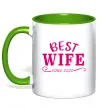 Чашка с цветной ручкой Best wife since Зеленый Чашка с цветной ручкой Best wife since Зеленый фото