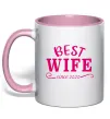 Чашка с цветной ручкой Best wife since Нежно розовый Чашка с цветной ручкой Best wife since Нежно розовый фото