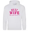 Женская толстовка (худи) Best wife since Серый меланж фото