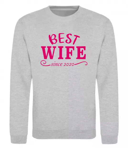 Свитшот Best wife since Серый меланж фото