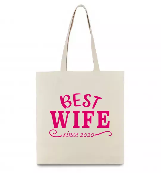 Эко-сумка Best wife since Бежевый фото