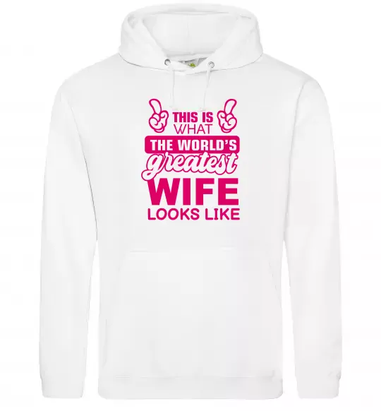 Жіноча толстовка (худі) Greatest wife looks like Білий фото