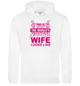 Жіноча толстовка (худі) Greatest wife looks like Білий фото