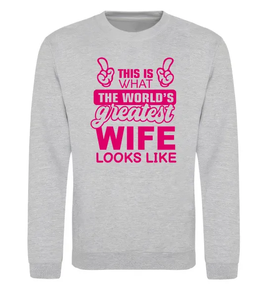 Світшот Greatest wife looks like Сірий меланж фото