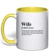 Чашка з кольоровою ручкою Wife person that you love Сонячно жовтий фото