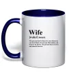 Чашка з кольоровою ручкою Wife person that you love Глибокий темно-синій фото