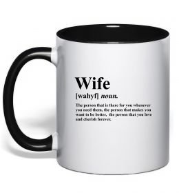 Чашка з кольоровою ручкою Wife person that you love