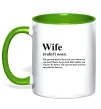 Чашка з кольоровою ручкою Wife person that you love Зелений фото