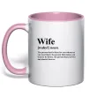 Чашка з кольоровою ручкою Wife person that you love Ніжно рожевий фото