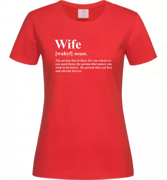 Жіноча футболка Wife person that you love Червоний фото