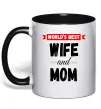 Чашка с цветной ручкой World`s best wife and mom Черный Чашка с цветной ручкой World`s best wife and mom Черный фото
