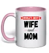 Чашка с цветной ручкой World`s best wife and mom Нежно розовый Чашка с цветной ручкой World`s best wife and mom Нежно розовый фото