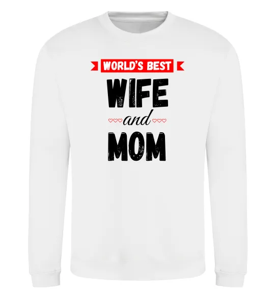 Світшот World`s best wife and mom Білий фото