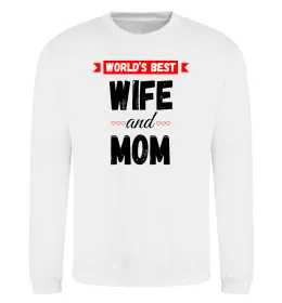 Свитшот World`s best wife and mom Белый фото