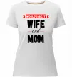 Жіноча преміум футболка World`s best wife and mom Білий Жіноча преміум футболка World`s best wife and mom Білий фото