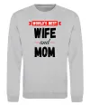 Світшот World`s best wife and mom Сірий меланж фото