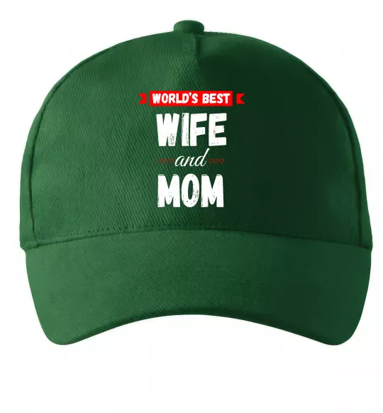 Кепка World`s best wife and mom Темно-зелений фото