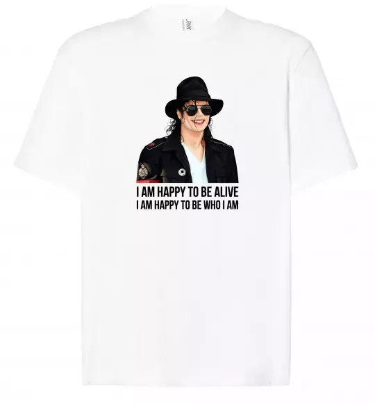 Футболка Оверсайз Happy to be who I am Білий фото