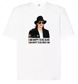 Футболка Оверсайз Michael Jackson's face Білий фото