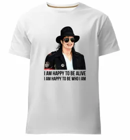 Мужская премиум футболка Michael Jackson's face Белый фото