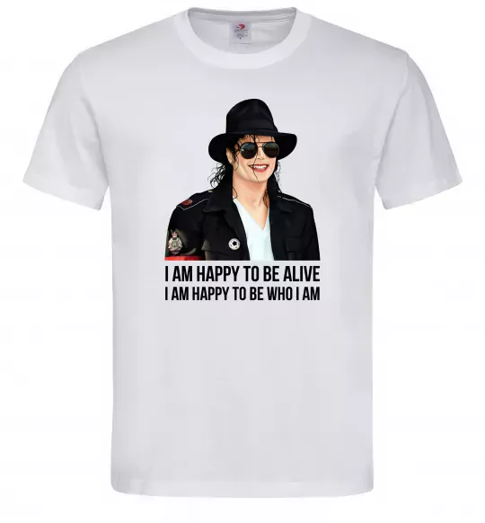 Чоловіча футболка Happy to be who I am Білий фото