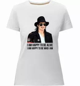 Жіноча преміум футболка Майкл Джексон на сцені Білий фото