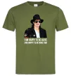 Чоловіча футболка Happy to be who I am Оливковий фото