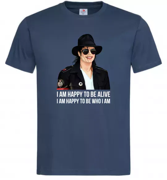 Чоловіча футболка Happy to be who I am Темно-синій фото