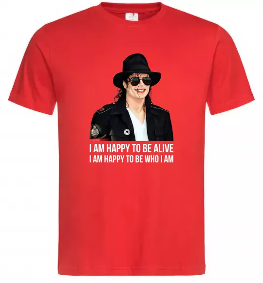 Чоловіча футболка Happy to be who I am Червоний фото