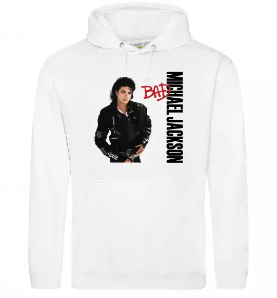Чоловіча толстовка (худі) Майкл Джексон Bad Білий фото