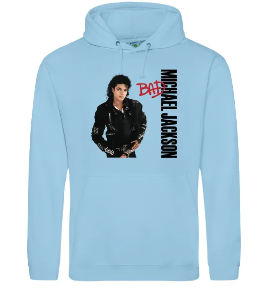 Мужская толстовка (худи) Майкл Джексон Bad Голубой фото