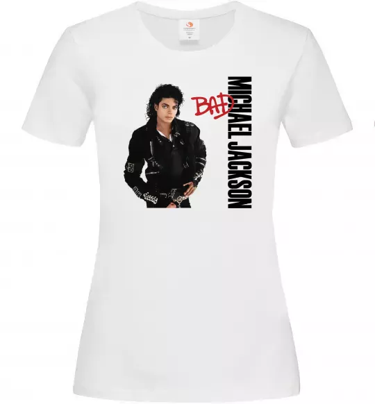 Женская футболка Майкл Джексон Bad Белый фото