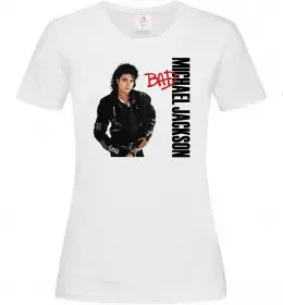 Женская футболка Майкл Джексон Bad Белый фото